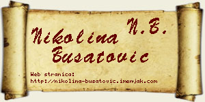 Nikolina Bušatović vizit kartica